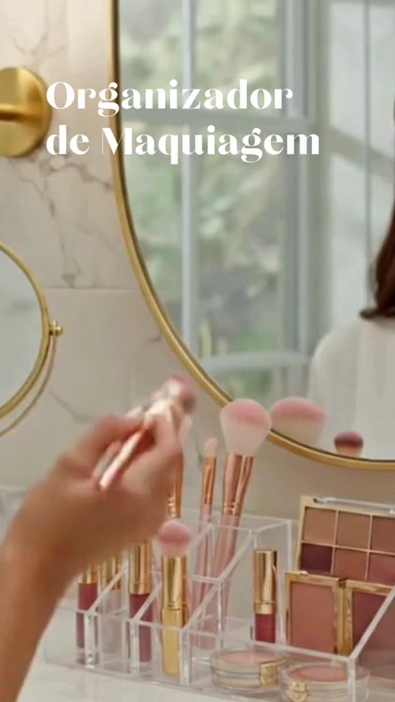 Organizador de Maquiagem Multiuso para Cosméticos, Pincéis e Acessórios de Beleza