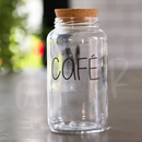 Kit Cantinho do Café + Açúcar + Biscoito | 3 potes de Vidro 810 ml + tampa rolha cortiça| Pote Mantimento