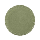 Jogo Americano Redondo Borda Desfiado 38cm Descanso Decorativo Kit 4 Unidades Elegante