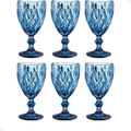 Jogo 6 Taças Diamond Bico De Jaca Dourado Azul Verde Furta cor Fume Água Vinho 330ml