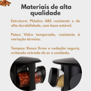 Porta Tempero Giratório 9 Potes de Vidro Preto 360 Graus com Tampa Dosadora Organização Cozinha Condimentos