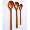 Kit 3 Colheres De Pau Madeira Maciça Polida - Utensílios De Cozinha 
