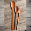 Kit 3 Colheres De Pau Madeira Maciça Polida - Utensílios De Cozinha 