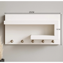 Porta Chaves Organizador com Prateleira decorativa – Design Moderno em MDF | Branco + Peroba Rosa