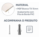 Porta Chaves Organizador com Prateleira decorativa – Design Moderno em MDF | Branco + Peroba Rosa
