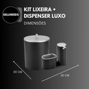 Kit Lixeira Cozinha 5L E Dispenser Porta Detergente Luxo
