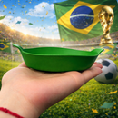 Kit 10 Petisqueiras Canoas Pequenas - 5 Verdes / 5 Amarelas - Copa do mundo futebol temáticas bowl