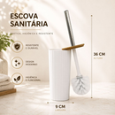 Kit Banheiro 4 Peças Tampa Bambu Lixeira Escova Sanitária Porta Sabonete kit banheiro Quadrado