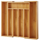Organizador De Talheres Gaveta Bambu Extensível 7 Divisórias