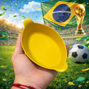 Kit 10 Petisqueiras Canoas Pequenas - 5 Verdes / 5 Amarelas - Copa do mundo futebol temáticas bowl