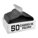 Kit 50 Cabides Veludo De Roupa Antideslizante Slim Adulto Gancho 360°