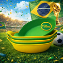 Kit 10 Petisqueiras Canoas Pequenas - 5 Verdes / 5 Amarelas - Copa do mundo futebol temáticas bowl