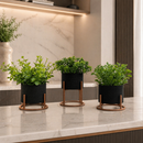Kit 3 Vasos Cachepot Mini Decorativo Mini Cactos Suculentas Plantas Artificiais Naturais Decoração Sala Escritório