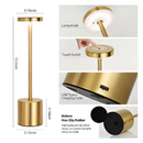 Luminária de Mesa Candeiro Dumbbell Touch de Quarto Luxuosa 3 Tons de Led