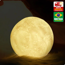 Luminária Mini Lua Cheia Abajur Decoração LED com Alto Relevo e Base para Decoração Sem Fio
