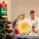 Luminária Mini Lua Cheia Abajur Decoração LED com Alto Relevo e Base para Decoração Sem Fio