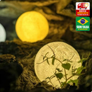 Luminária Mini Lua Cheia Abajur Decoração LED com Alto Relevo e Base para Decoração Sem Fio