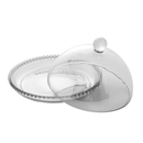 Queijeira Porta Queijo Com Tampa Transparente de Cristal Pearl Bolinhas Wolff