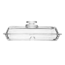 Porta Frios Lyor Colméia Requintado Grande Luxo 20x15x7cm Queijo Presunto Mesa Posta Cristal Transparente Desenhada