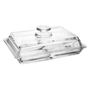 Porta Frios Lyor Colméia Requintado Grande Luxo 20x15x7cm Queijo Presunto Mesa Posta Cristal Transparente Desenhada