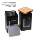 Kit 2 Latas Em Metal Para Mantimentos Cafe E Acucar