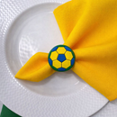 Kit Copa do Mundo Mesa Posta – 4 Guardanapos + 4 Anéis de Guardanapo Sortidos